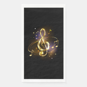 Servilleta De Papel Música de Clef de Triplete de Oro