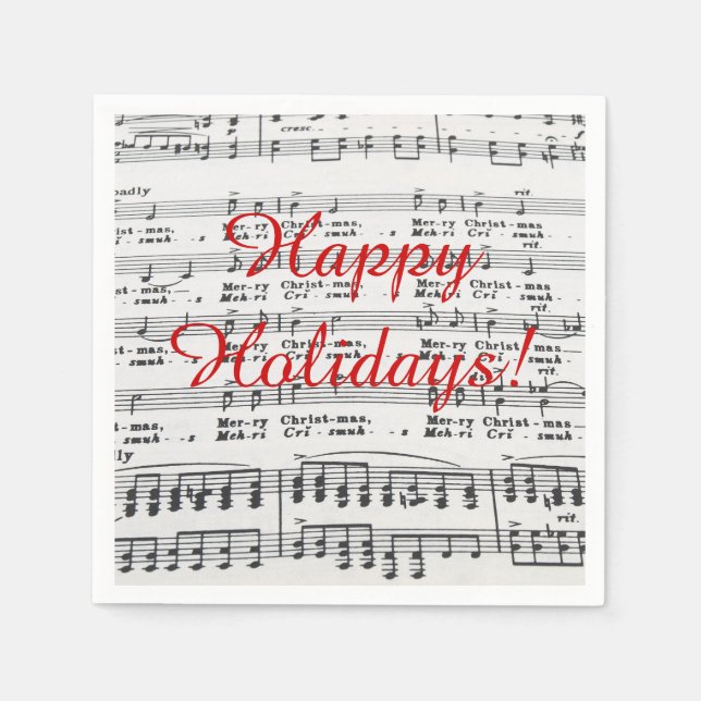 Servilleta De Papel Música de hojas de navidad (Anverso)