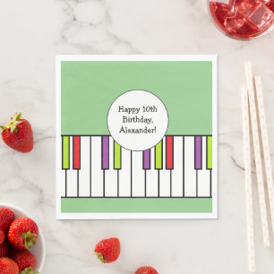 Servilleta De Papel Música de Teclas de Piano Cumpleaños Personalizado