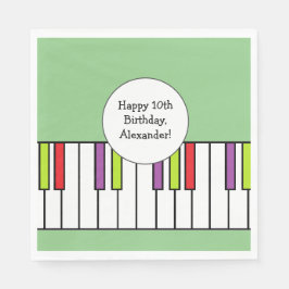 Servilleta De Papel Música de Teclas de Piano Cumpleaños Personalizado