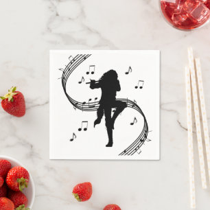 Servilleta De Papel Música impresionante de flautista solitario