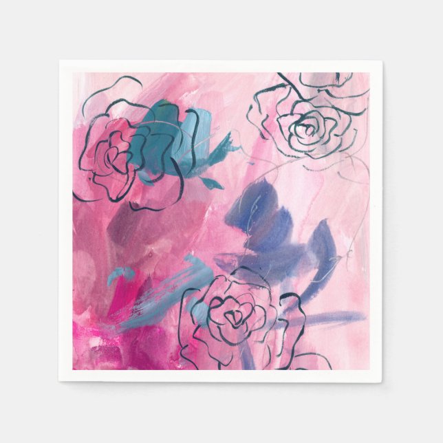 Servilleta De Papel Música interior - Esbozo floral (Anverso)