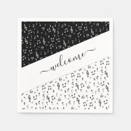 Servilleta De Papel Música personalizada en blanco y negro