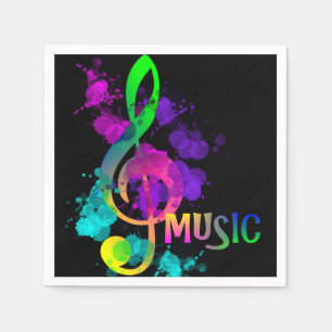 Servilleta De Papel Música Tema Arcoiris Treble Clef