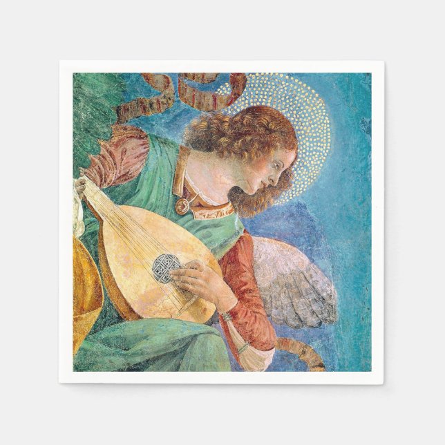 Servilleta De Papel Musical angel playing guitar (Anverso)