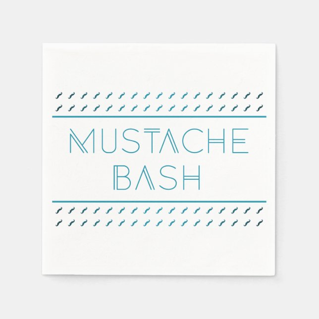 Servilleta De Papel Mustache Bash Metro (Anverso)