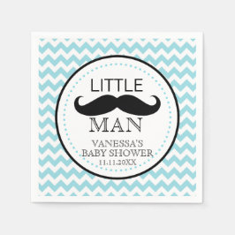 Servilleta De Papel Mustache Lil' Little Man Baby Shower ThBoy