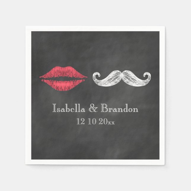 Servilleta De Papel Mustache & Lip Napkin (Anverso)