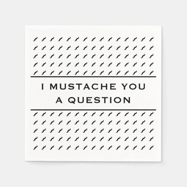 Servilleta De Papel Mustache You A Question Mod Stripe (Anverso)