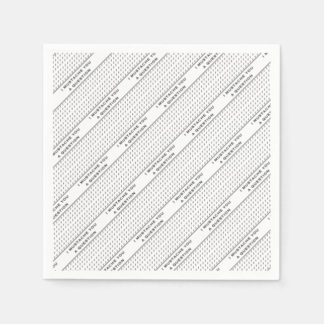 Servilleta De Papel Mustache You A Question Mod Stripe (Anverso)