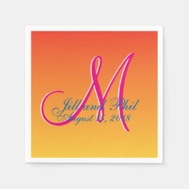 Servilleta De Papel Mustard Monogram Sunset