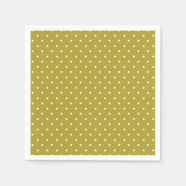 Servilleta De Papel  Mustard yellow white polka dots pattern 