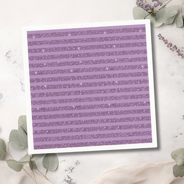 Servilleta De Papel Muted Mulberry Glitter Style Horizontal Stripes (Subido por el creador)