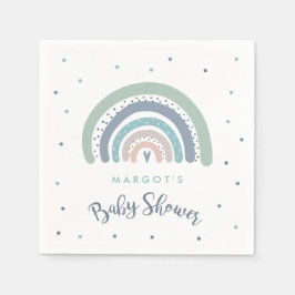 Servilleta De Papel Muted Pastel Rainbow Baby Shower