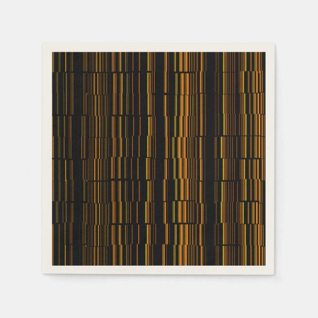 Servilleta De Papel Muy Guay Naranja moderno a rayas (Anverso)