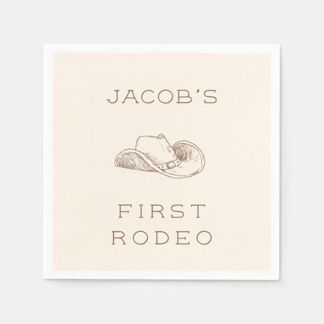 Servilleta De Papel My First Rodeo Customizable Neural Party Napkin (Anverso)