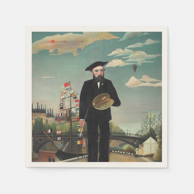 Servilleta De Papel Myself: Portrait – Landscape, Henri Rousseau 1890 (Anverso)