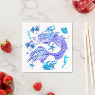 Servilleta De Papel Mystic Mermaid Fairy Purple Creple Ceramic Tile
