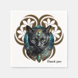 Servilleta De Papel Mystical cat of Egypt, black as night