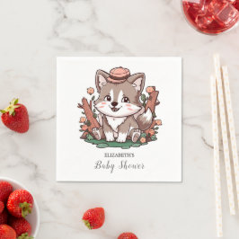 Servilleta De Papel Mystical Dreamy Wolf Baby Shower