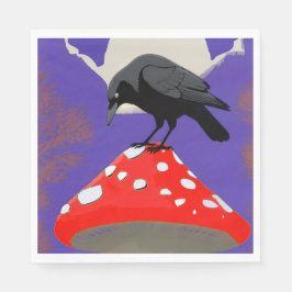 Servilleta De Papel 🍽️ Mystical Raven Paper Napkin