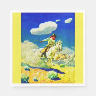 Servilleta De Papel N. C. Wyeth huella de vaquero