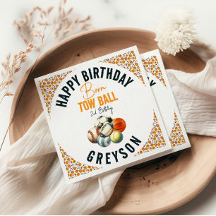 Servilleta De Papel Nacido 2 Ball Sport niño temático segundo Fiesta d