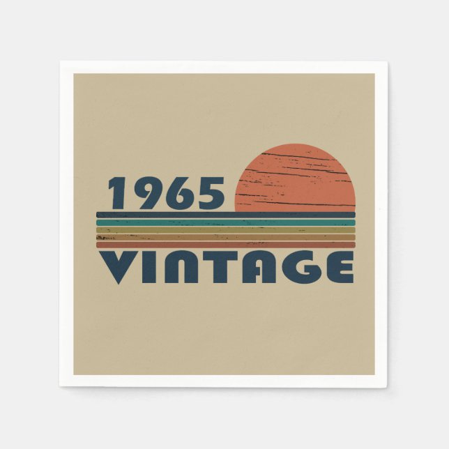 Servilleta De Papel Nacido en 1965, fiesta de cumpleaños 60 (Anverso)