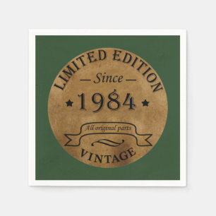 Servilleta De Papel Nacido en 1984, es un cumpleaños vintage
