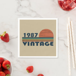 Servilleta De Papel nacido en 1987 en la fiesta de cumpleaños vintage