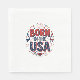 Servilleta De Papel Nacido en Estados Unidos Diseño de camiseta vintag