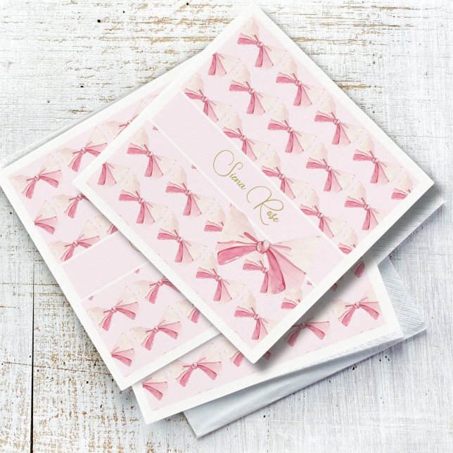 Servilleta De Papel Nacimiento acuarela Bow Cute Rosa (Subido por el creador)