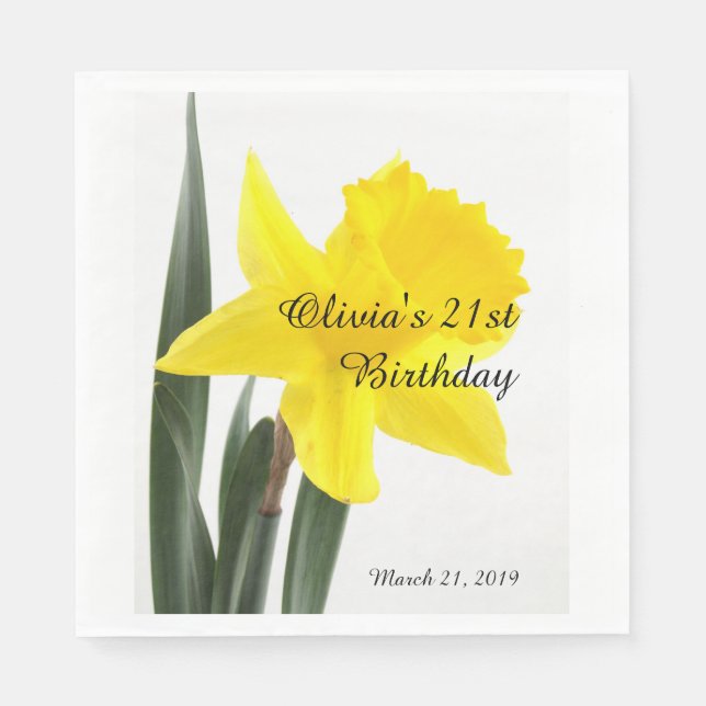 Servilleta De Papel Nacimiento Amarillo Narcissus Daffodil (Anverso)