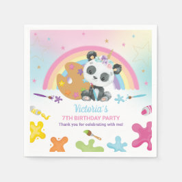 Servilleta De Papel Nacimiento de arte Cute Panda Fiesta Rainbow