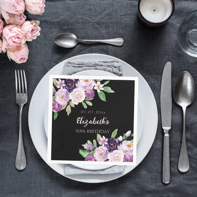 Servilleta De Papel Nacimiento de flores rosadas de lavanda púrpura ne (Subido por el creador)