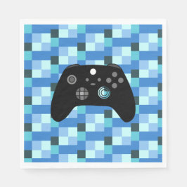 Servilleta De Papel Nacimiento de Gamer Boy Blue Pixels