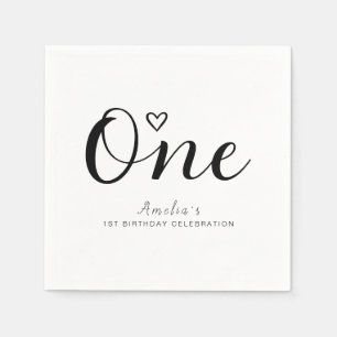 Servilleta De Papel Nacimiento de la escritura negra Minimalista moder