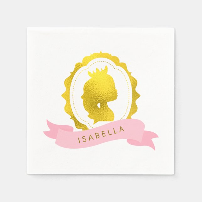 Servilleta De Papel Nacimiento de la princesa rosa Cameo (Anverso)