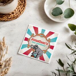 Servilleta De Papel Nacimiento del circo azul Verde azulado rojo