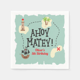 Servilleta De Papel Nacimiento del mapa del tesoro pirata