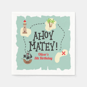 Servilleta De Papel Nacimiento del mapa del tesoro pirata