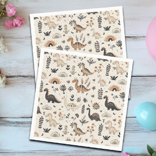 Servilleta De Papel Nacimiento del patrón de dinosaurios de la jungla 