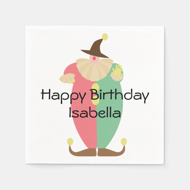 Servilleta De Papel Nacimiento del Payaso del Circo Retro (Anverso)