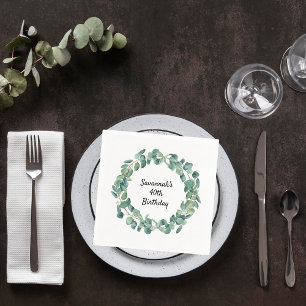 Servilleta De Papel Nacimiento eucalipto verde wreath nombre elegante