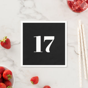 Servilleta De Papel Nacimiento inicial del número blanco y negro perso