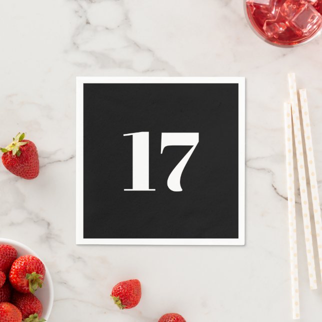 Servilleta De Papel Nacimiento inicial del número blanco y negro perso (In situ)