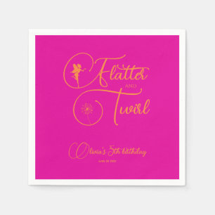 Servilleta De Papel Nacimiento minimalista de Neon Pink Simple Chica