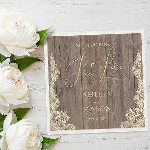 Servilleta De Papel Nada Elegante Solo Amor Boda Rústica