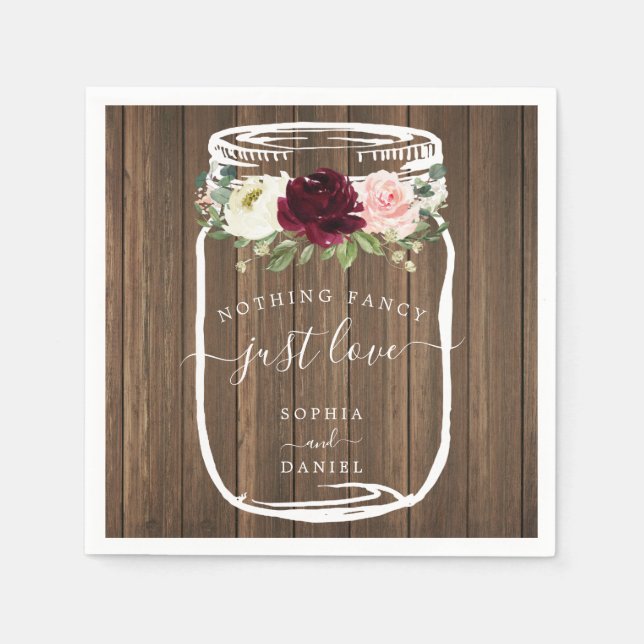 Servilleta De Papel Nada Fancy Just Love Boda (Anverso)