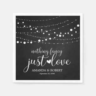 Servilleta De Papel Nada Fancy Rustic Chalk String Luces Boda